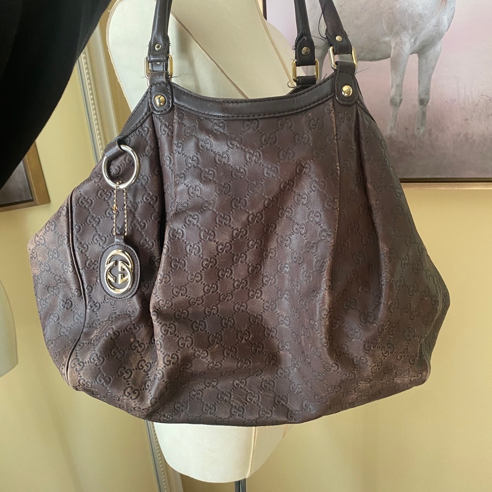 Gucci Sukey Brown Monogram Tote Bag